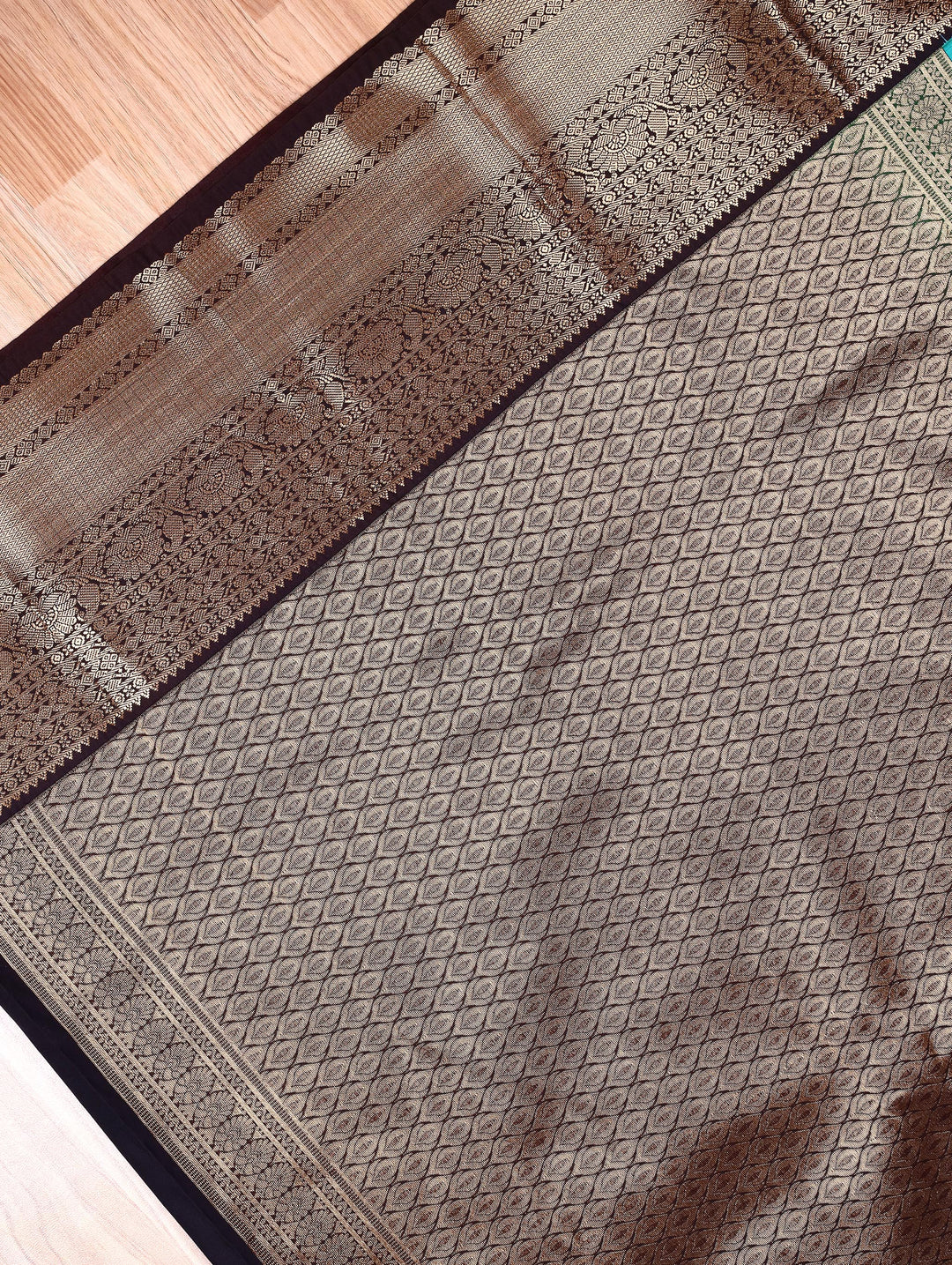 Brindha — Sea Green Tana Art Silk Saree
