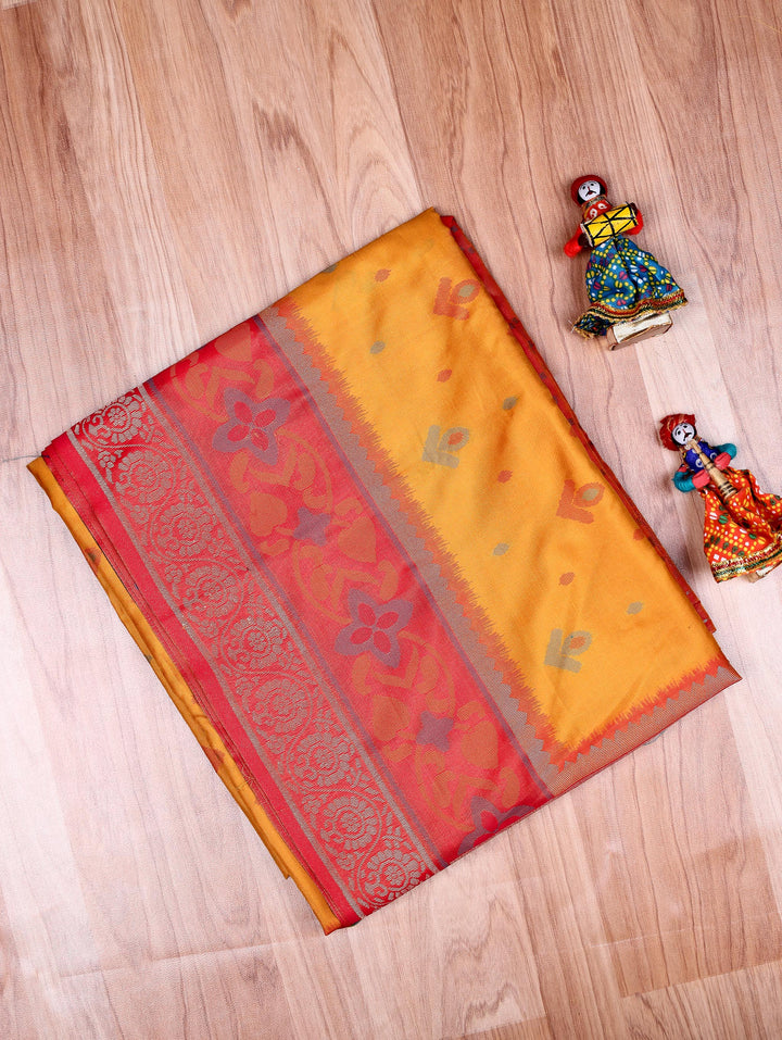 Sevvanthi — Mustard Yellow Tana Art Silk Saree