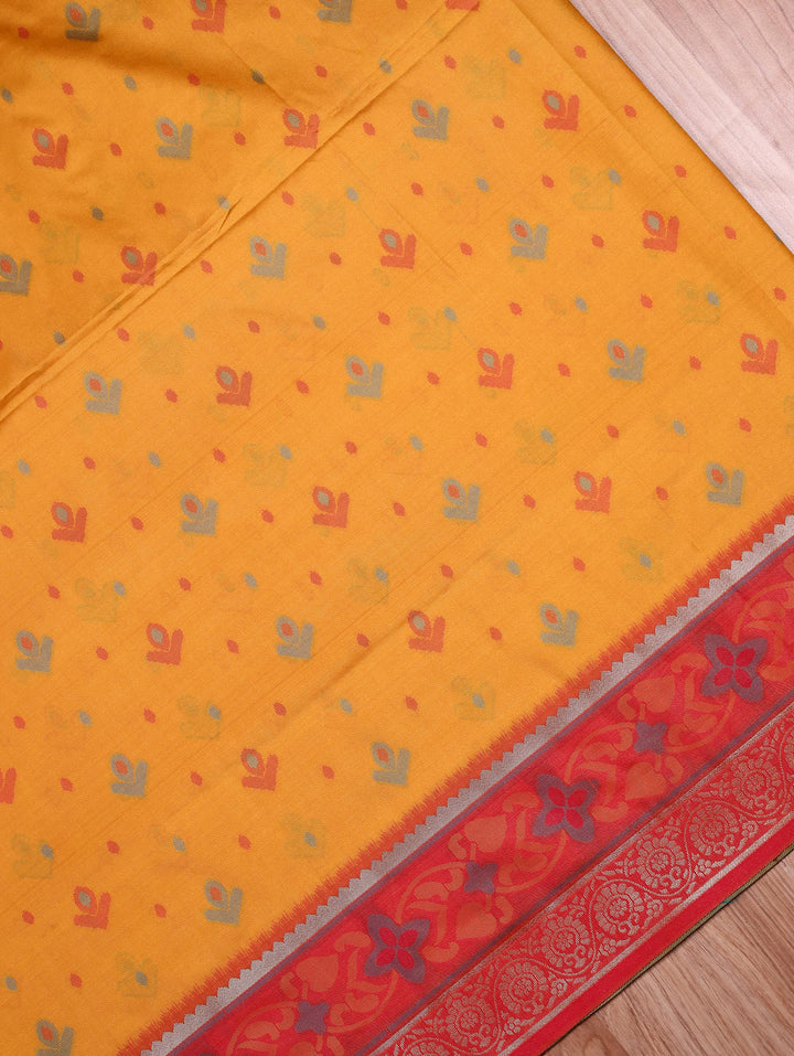 Sevvanthi — Mustard Yellow Tana Art Silk Saree