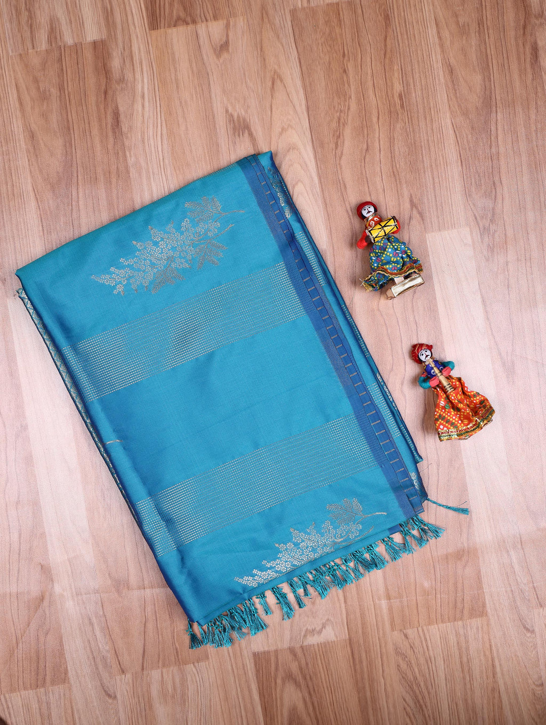 Akila — Teal Blue Tana Art Silk Saree