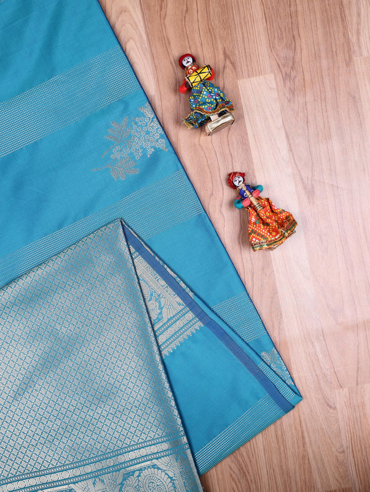 Akila — Teal Blue Tana Art Silk Saree
