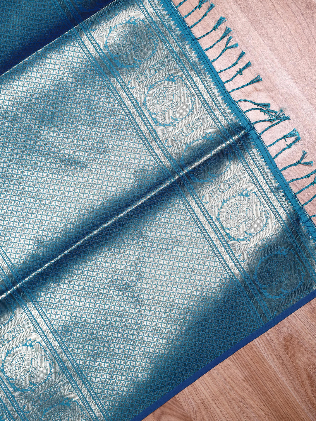 Akila — Teal Blue Tana Art Silk Saree