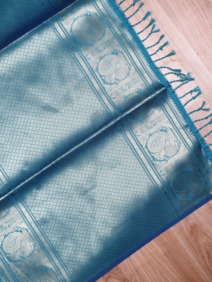 Akila — Teal Blue Tana Art Silk Saree