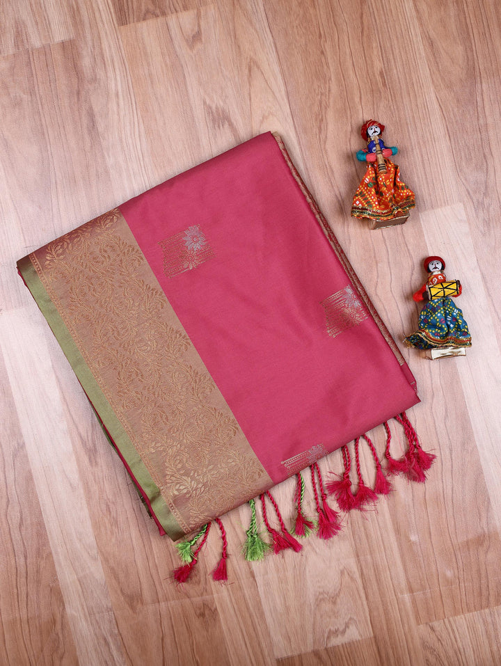 Madhura — Pink Tana Art Silk Saree