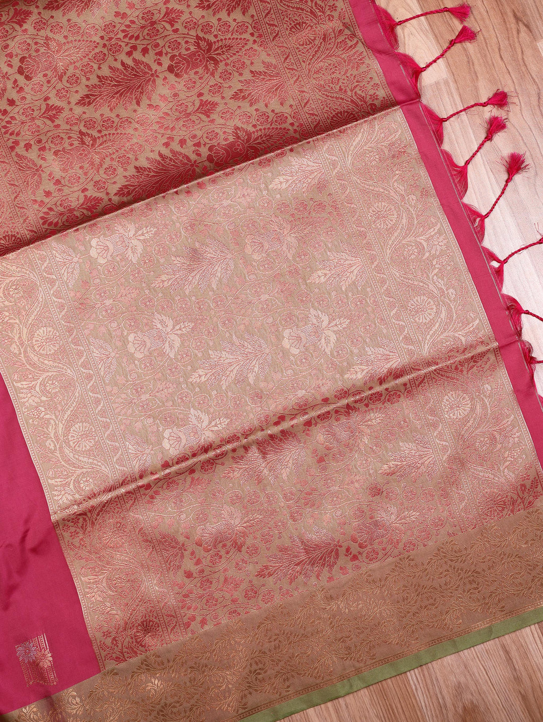 Madhura — Pink Tana Art Silk Saree