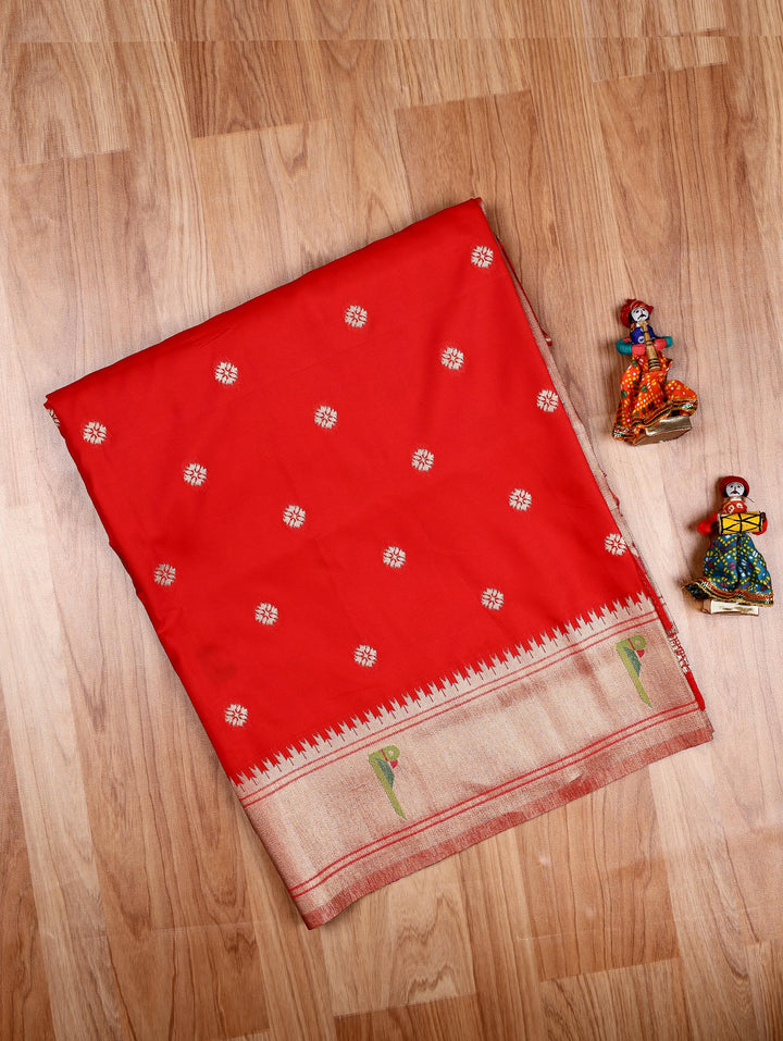 Kamakshi — Red Tana Art Silk Saree