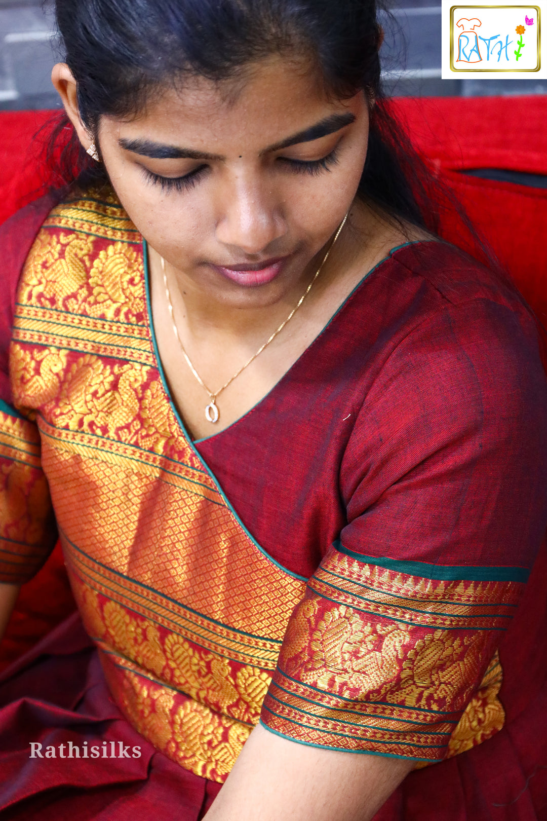 Teal Green Narayanapet Cotton Floor-Length Ethnic Gown
