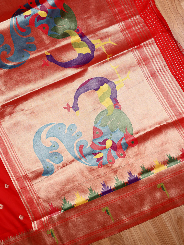 Kamakshi — Red Tana Art Silk Saree