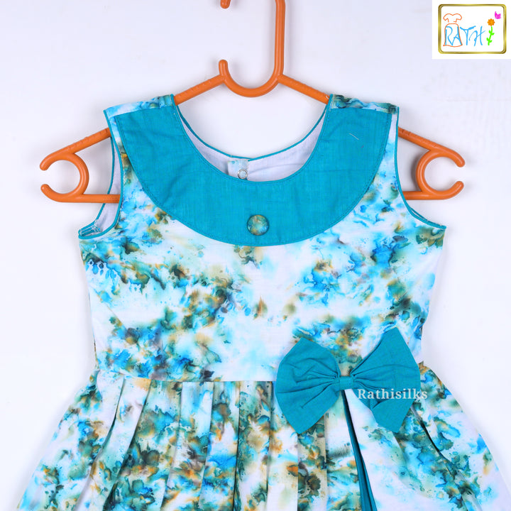 Ethnic Fusion Blue Floral Frock