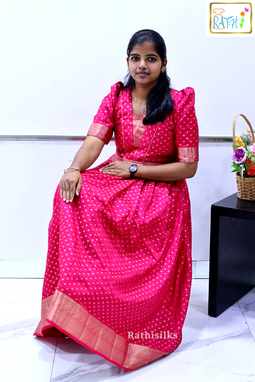 Mint Green Semi Tussar Ankle-Length Gown