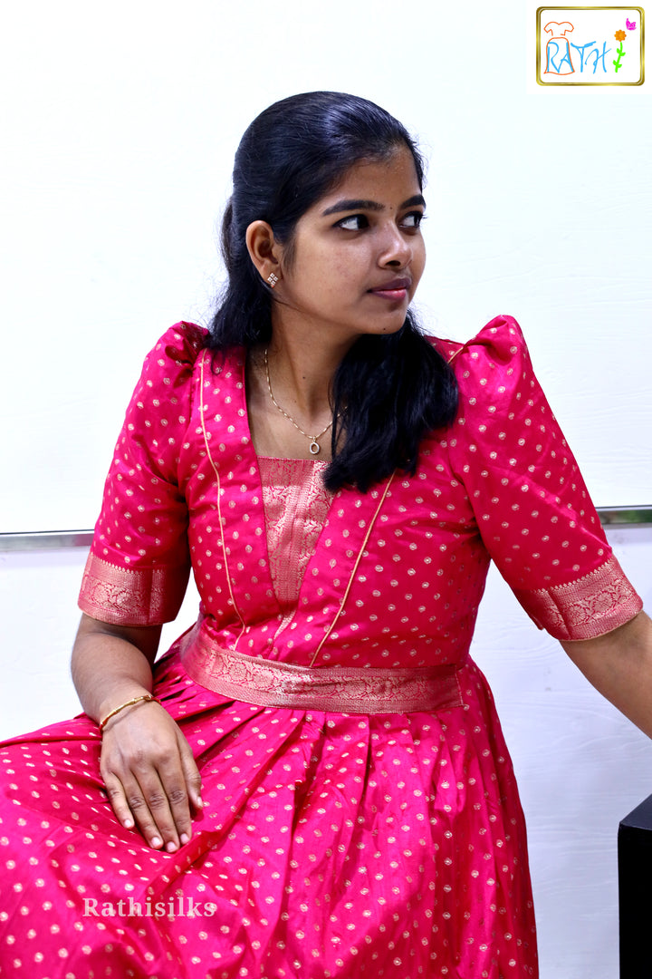 Mint Green Semi Tussar Ankle-Length Gown