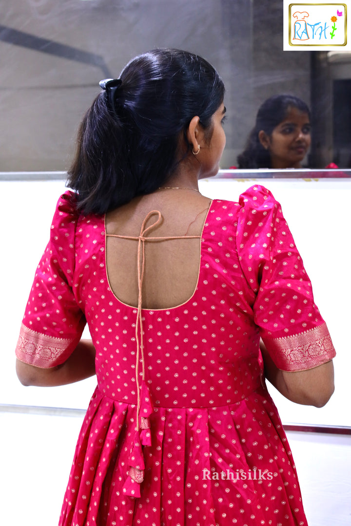 Mint Green Semi Tussar Floor-Length Ethnic Gown