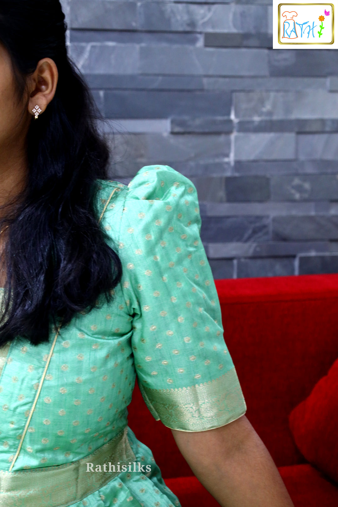 Mint Green Semi Tussar Ankle-Length Gown