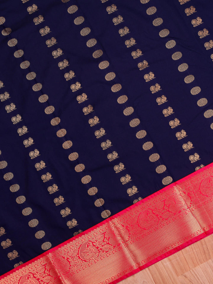 Poorani — Navy Blue Tana Art Silk Saree