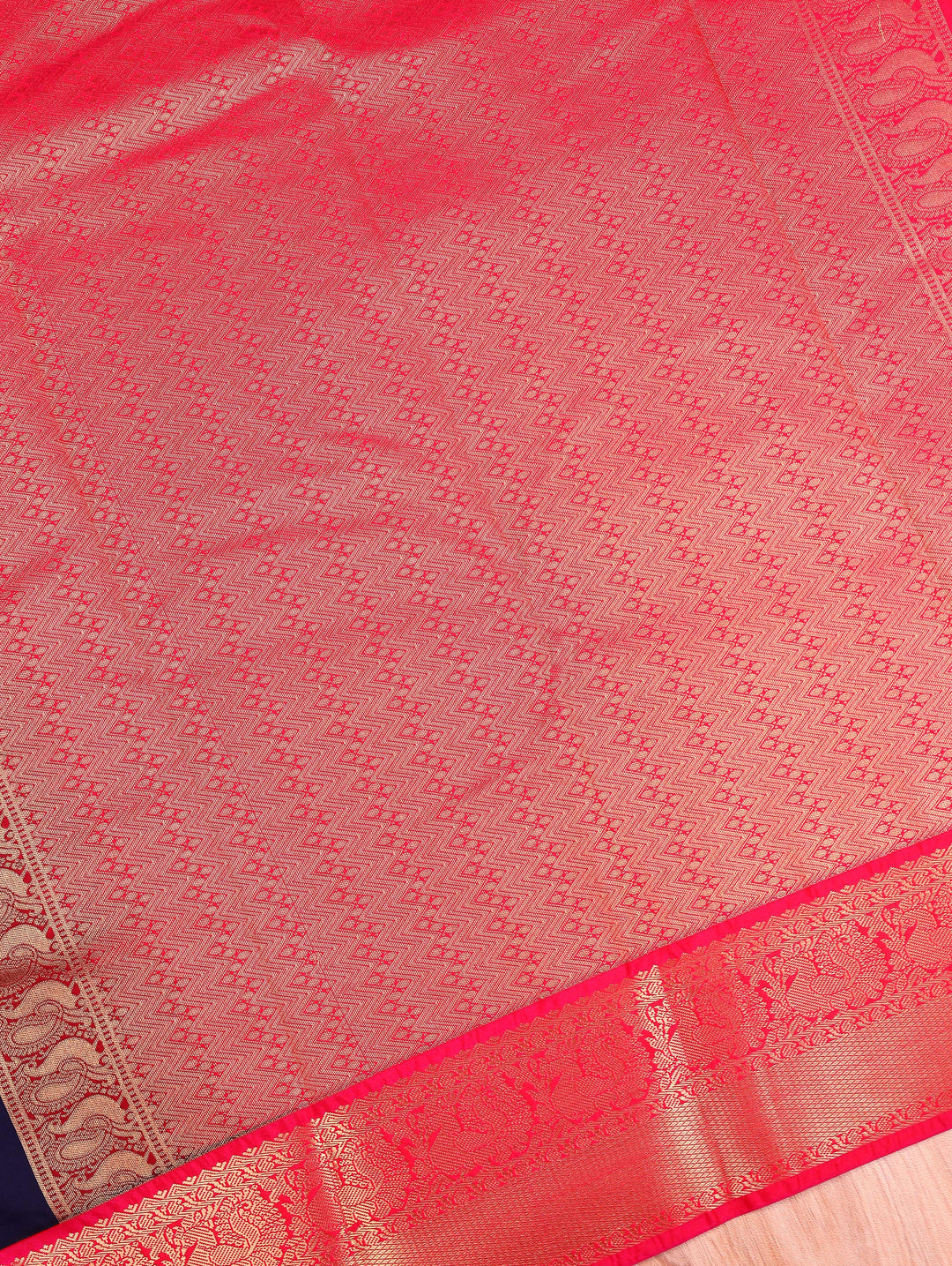 Poorani — Navy Blue Tana Art Silk Saree