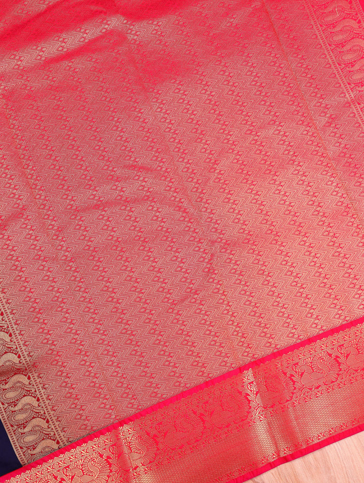Poorani — Navy Blue Tana Art Silk Saree