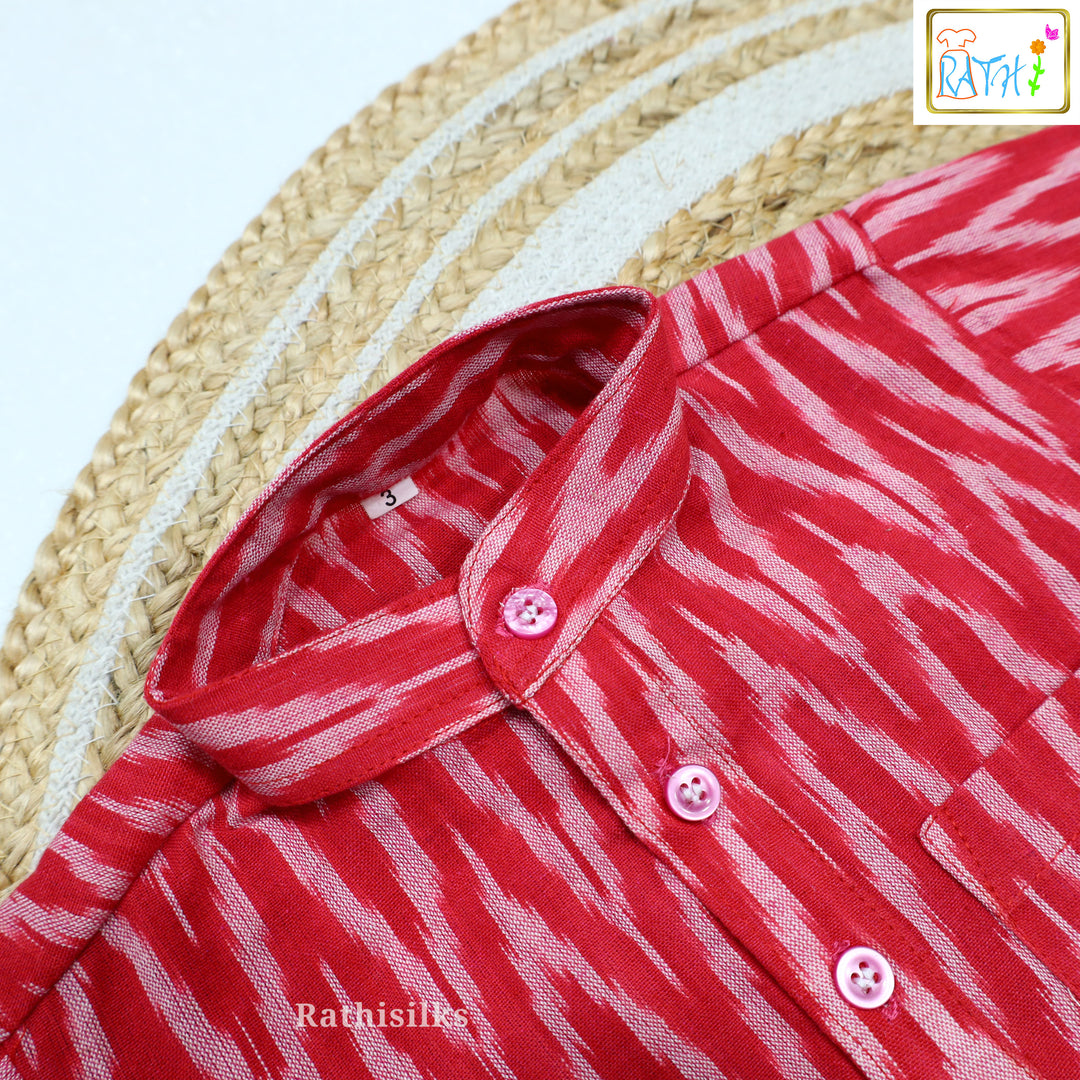 Boys Ikat Cotton Printed Kurta