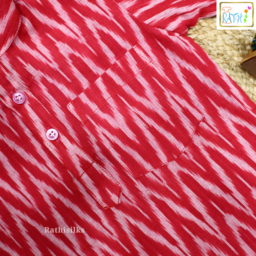 Boys Ikat Cotton Printed Kurta