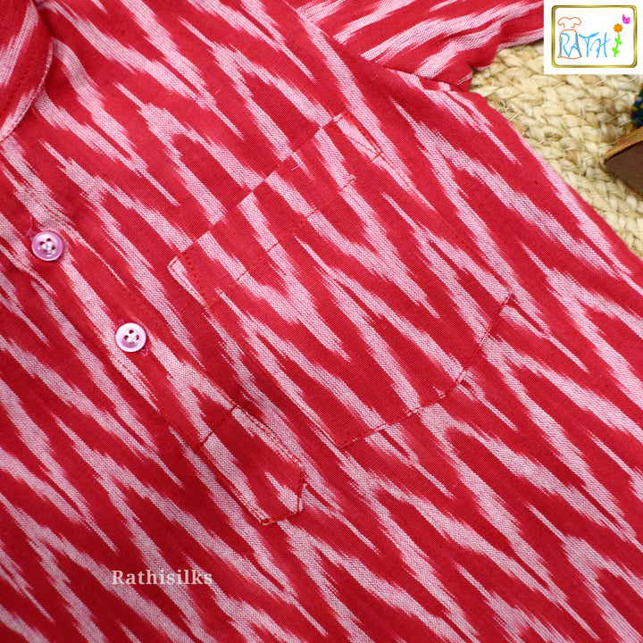 Boys Ikat Cotton Printed Kurta