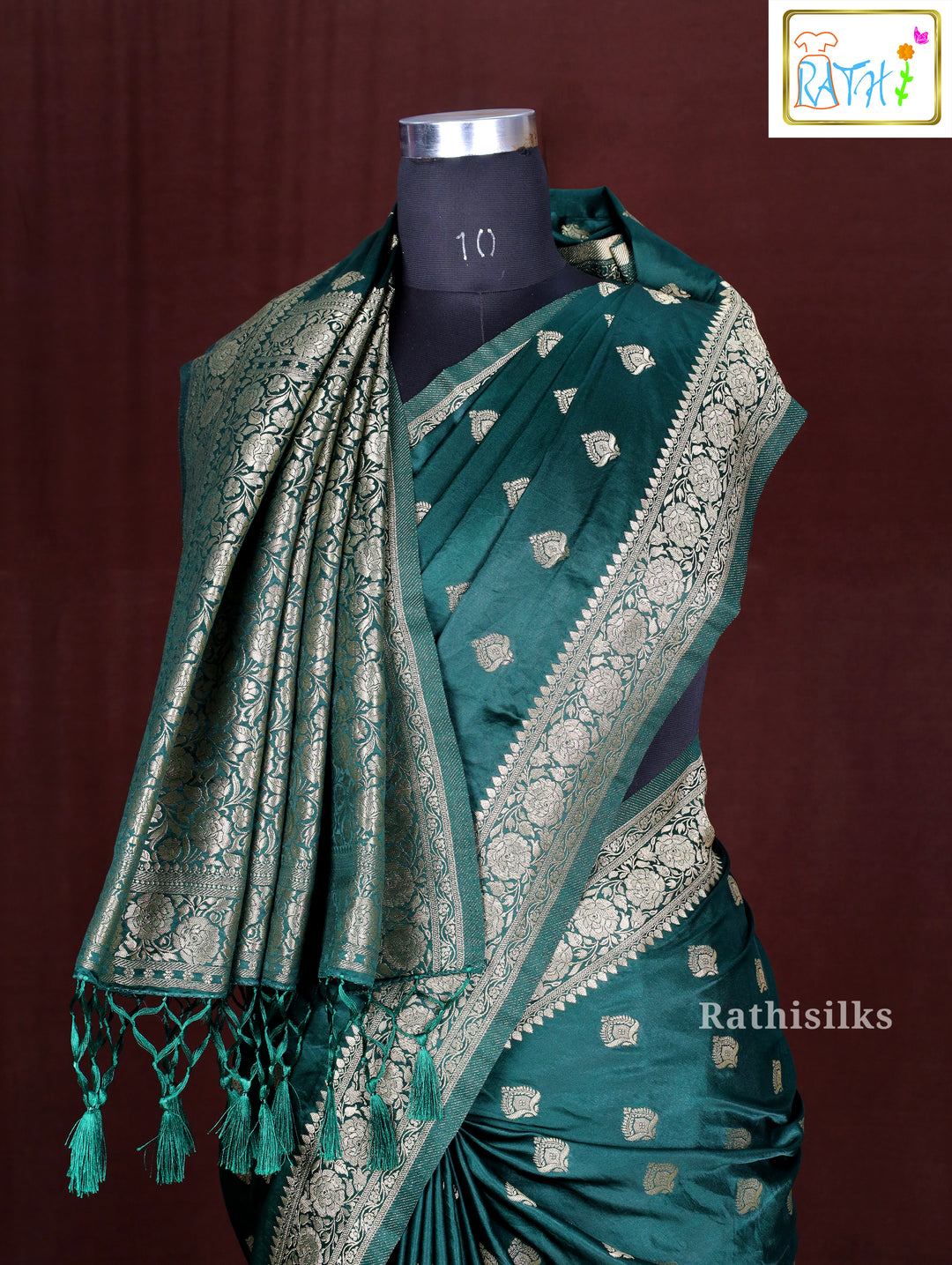 Majestic Emerald Green Art Silk Saree