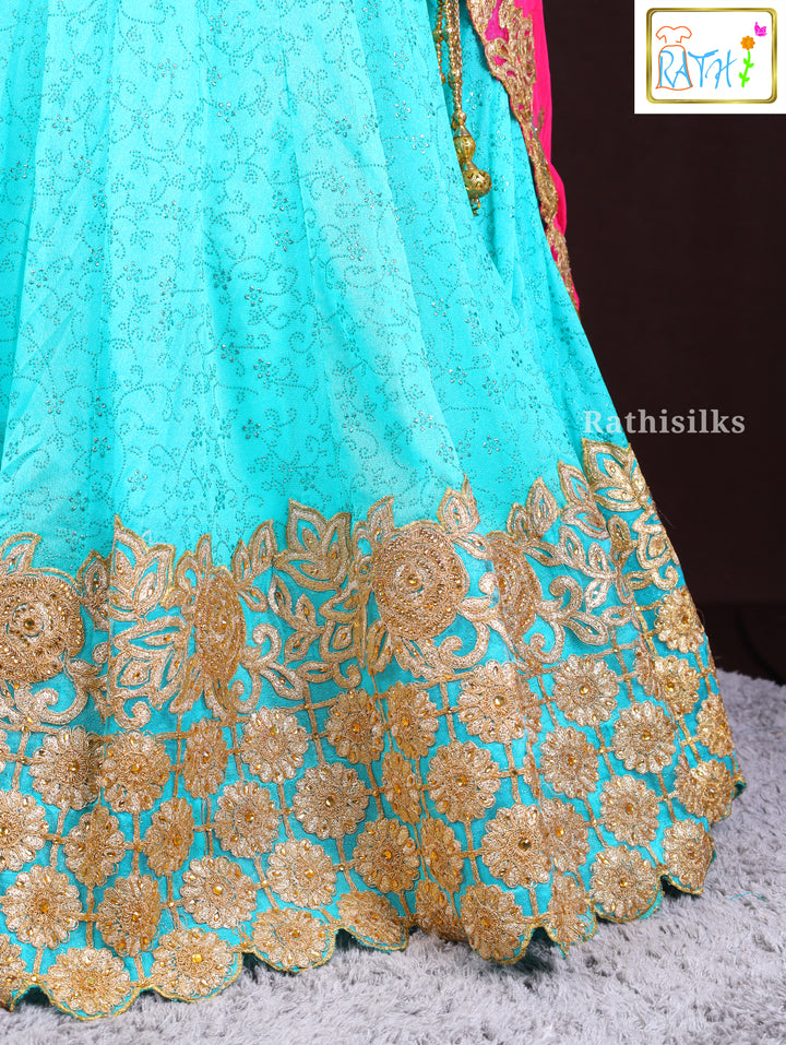 Chic Aqua Blue Lehenga