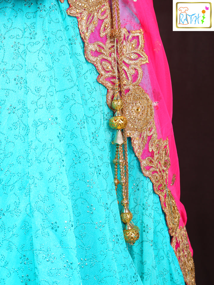 Chic Aqua Blue Lehenga