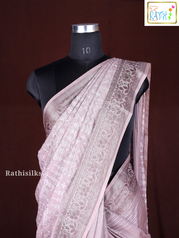 Elegant Mauve Synthetic Saree
