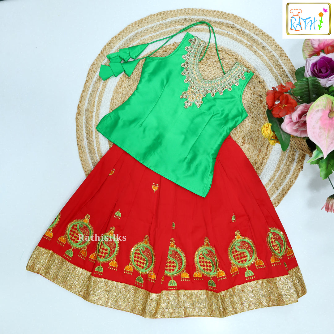 Karishma Top with Art Silk Pavadai Set