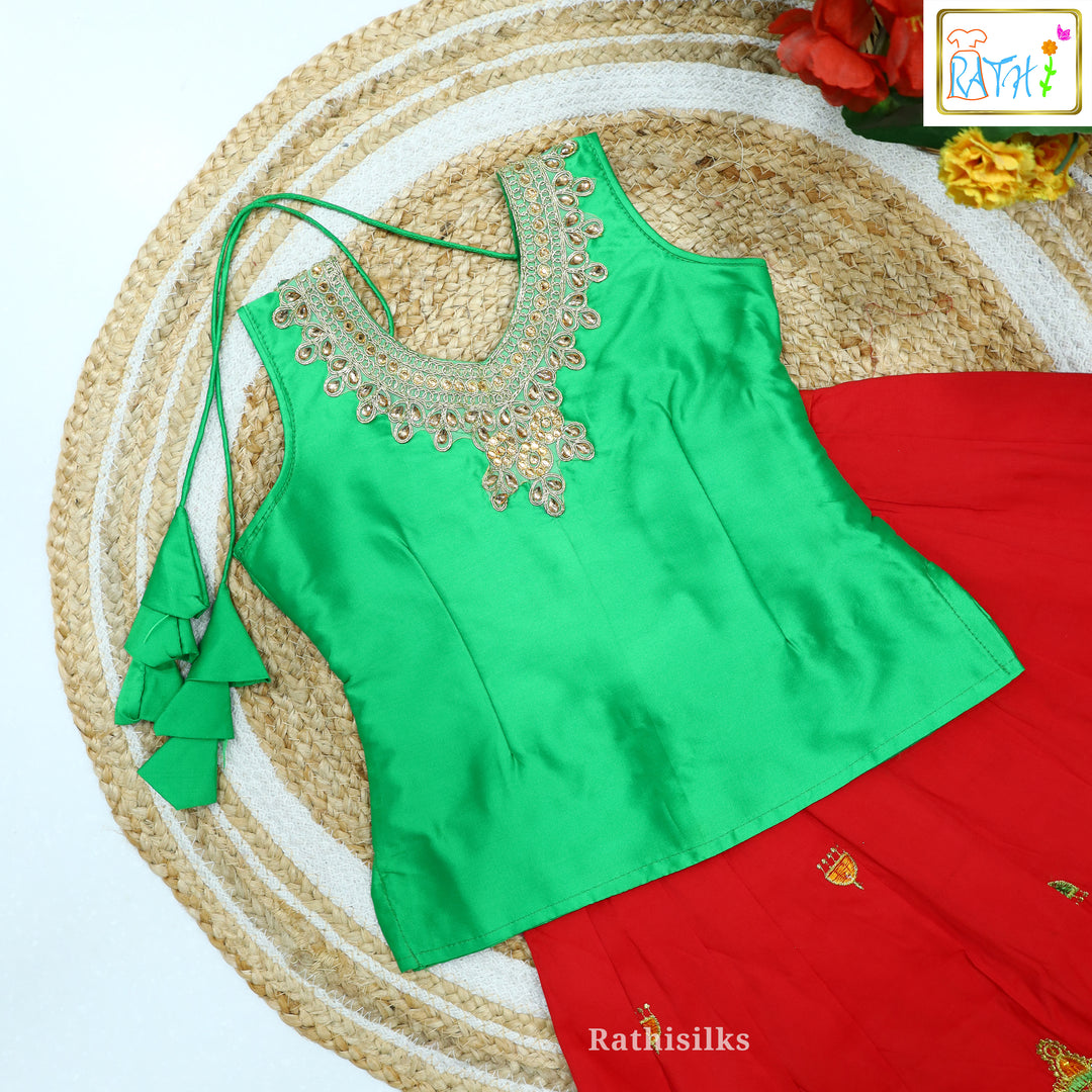 Karishma Top with Art Silk Pavadai Set