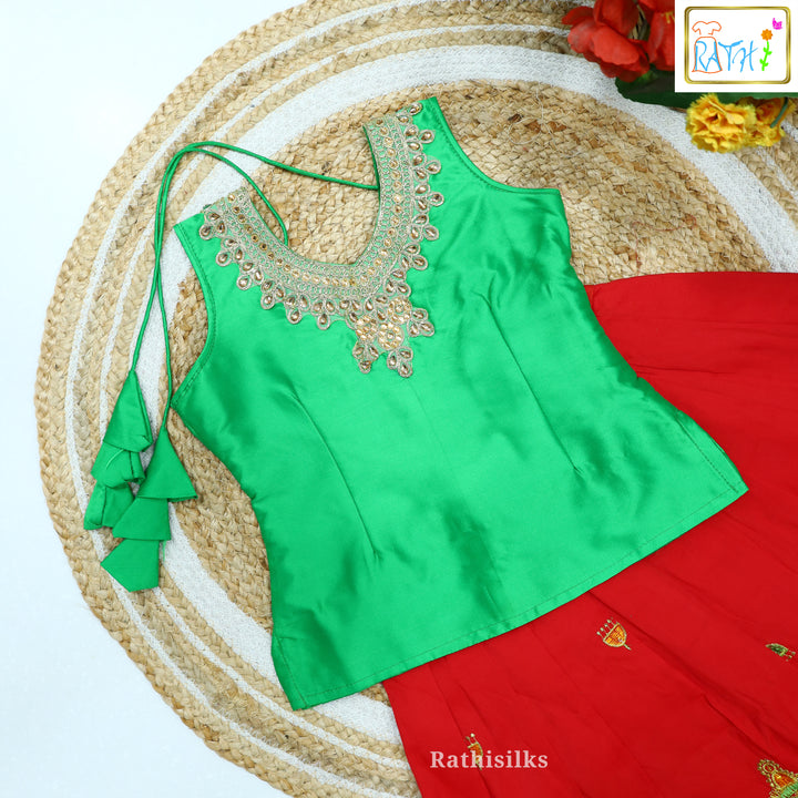 Karishma Top with Art Silk Pavadai Set