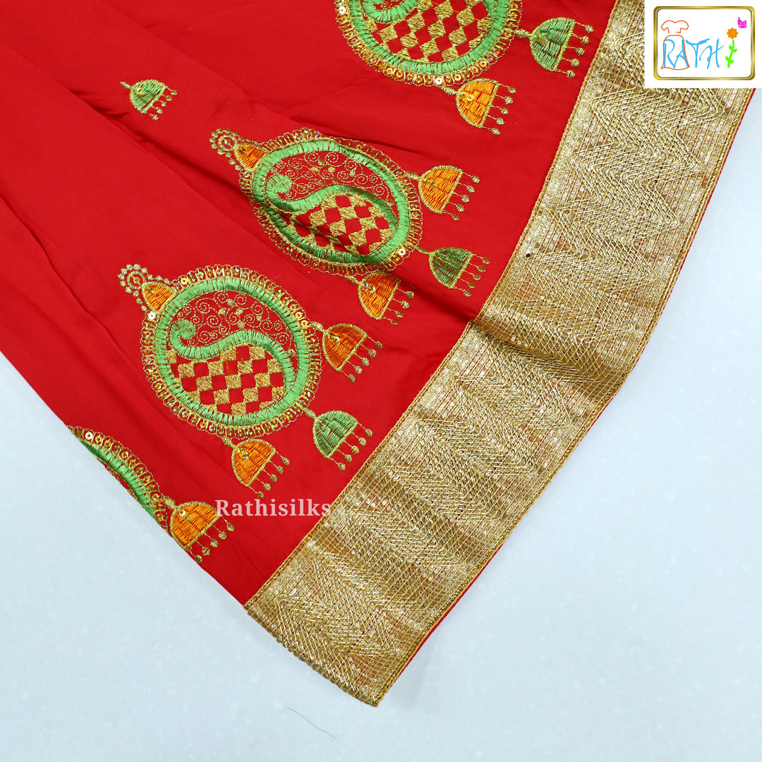 Karishma Top with Art Silk Pavadai Set