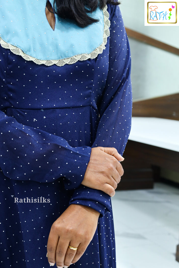 Jarchat Fabric Floor-Length Ethnic Gown