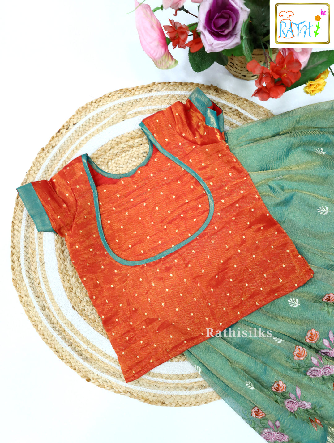 Embossed Crush Pavadai Set