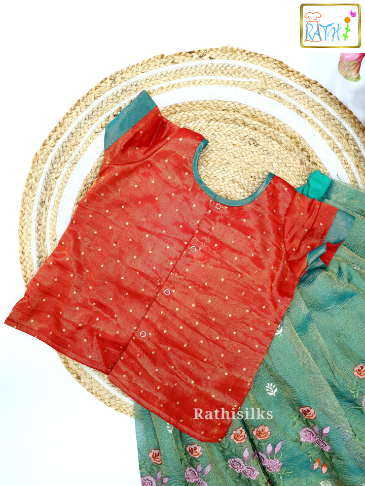 Embossed Crush Pavadai Set