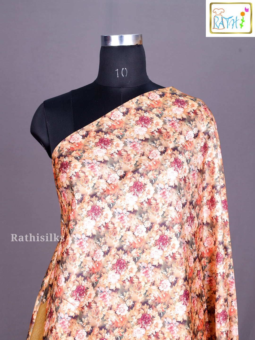 Lustrous Golden Synthetic Saree