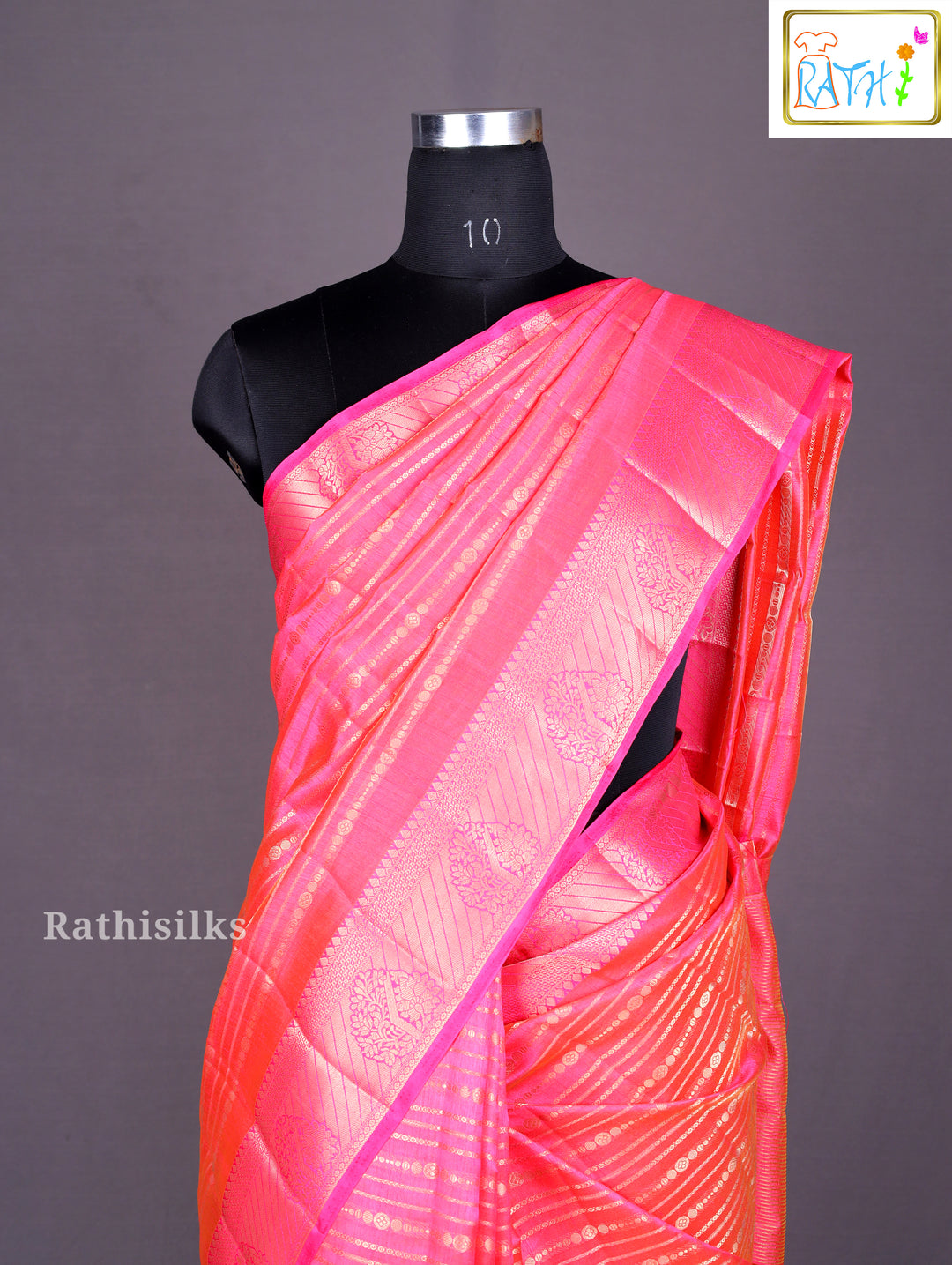 Blush Pink Floral Art Silk Saree