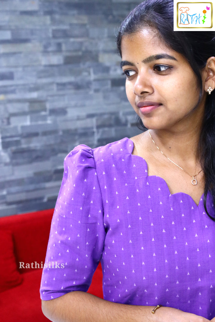 Elegant Purple Cotton Kurti Top