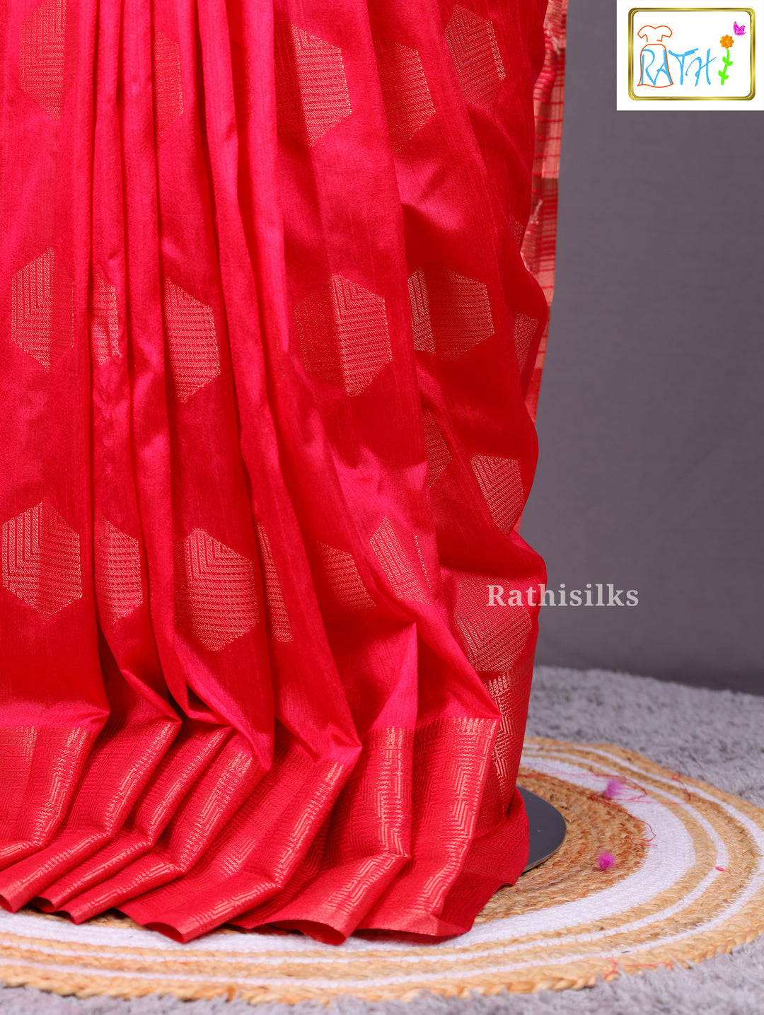 Luminous Hot Pink Woven Art Silk Saree