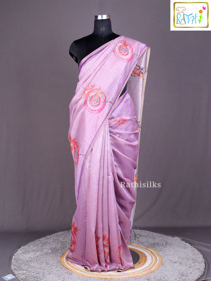 Elegant Lavender Art Silk Saree
