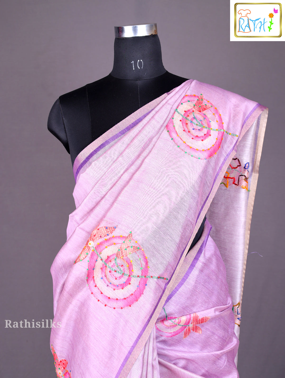 Elegant Lavender Art Silk Saree