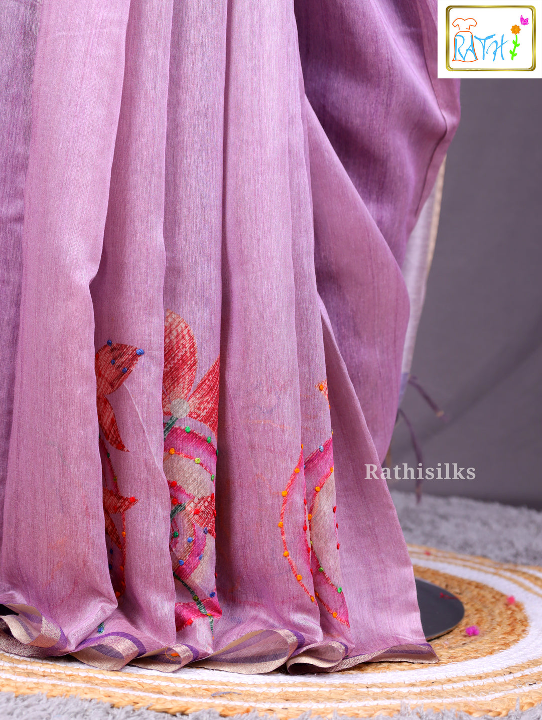 Elegant Lavender Art Silk Saree