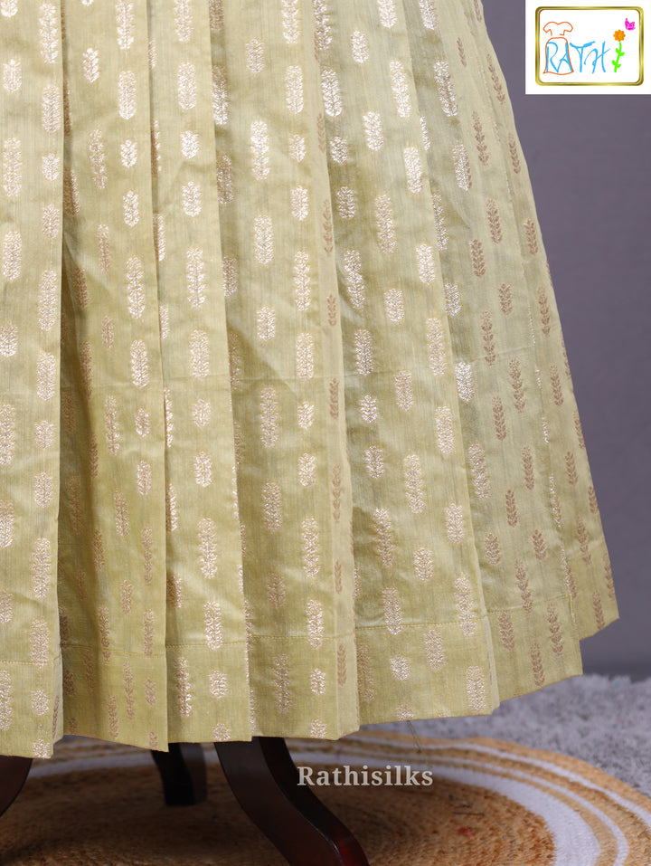 Chic Girls' Ethnic Frock with Attached Contrast Jacket