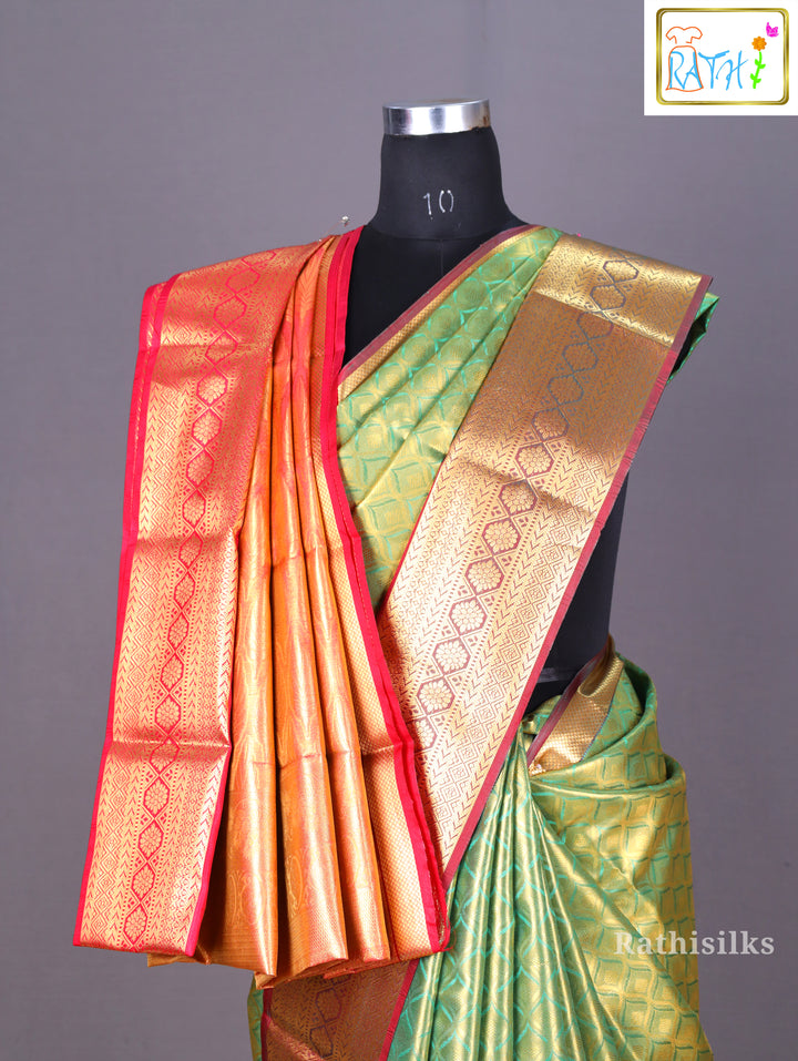 Rich Parrot Green Art Silk Saree