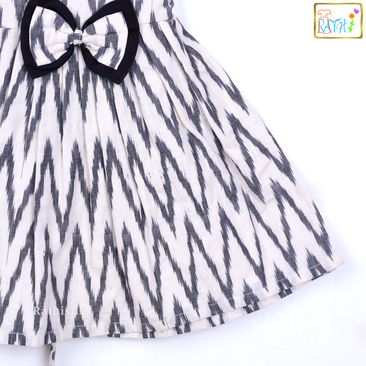 Black and White Ikat Print Frock