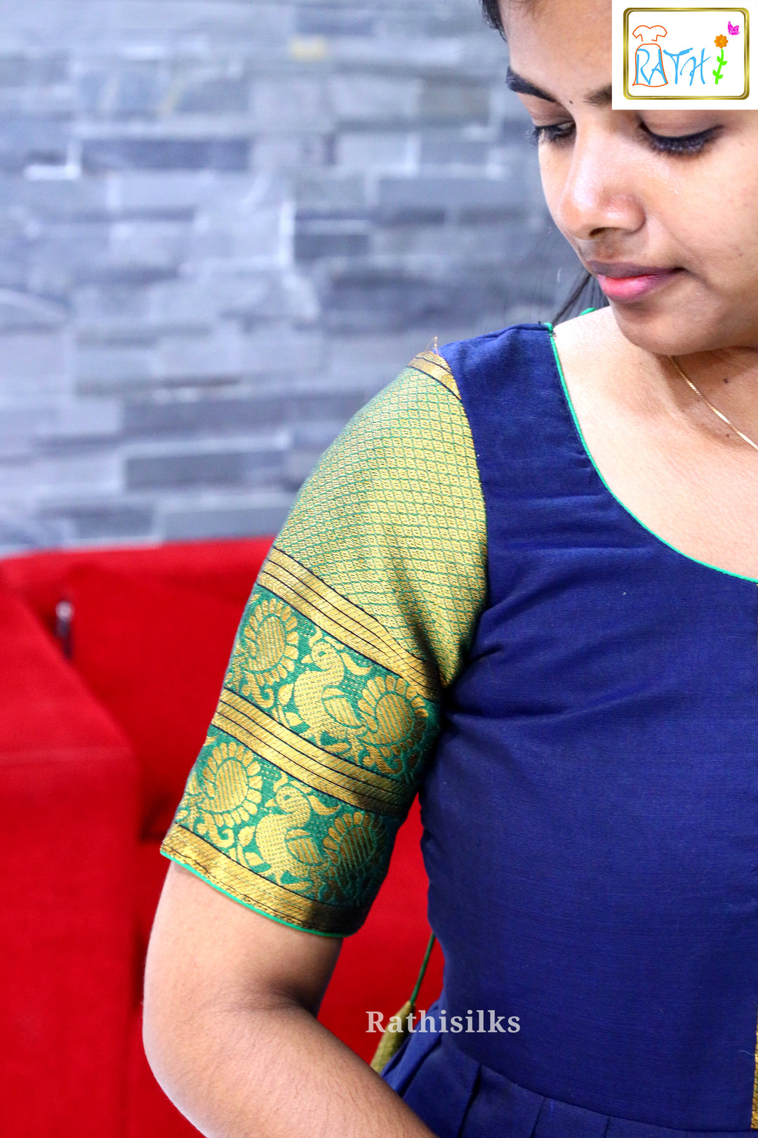 Narayanapet Cotton Zari Border Long Ethnic Gown
