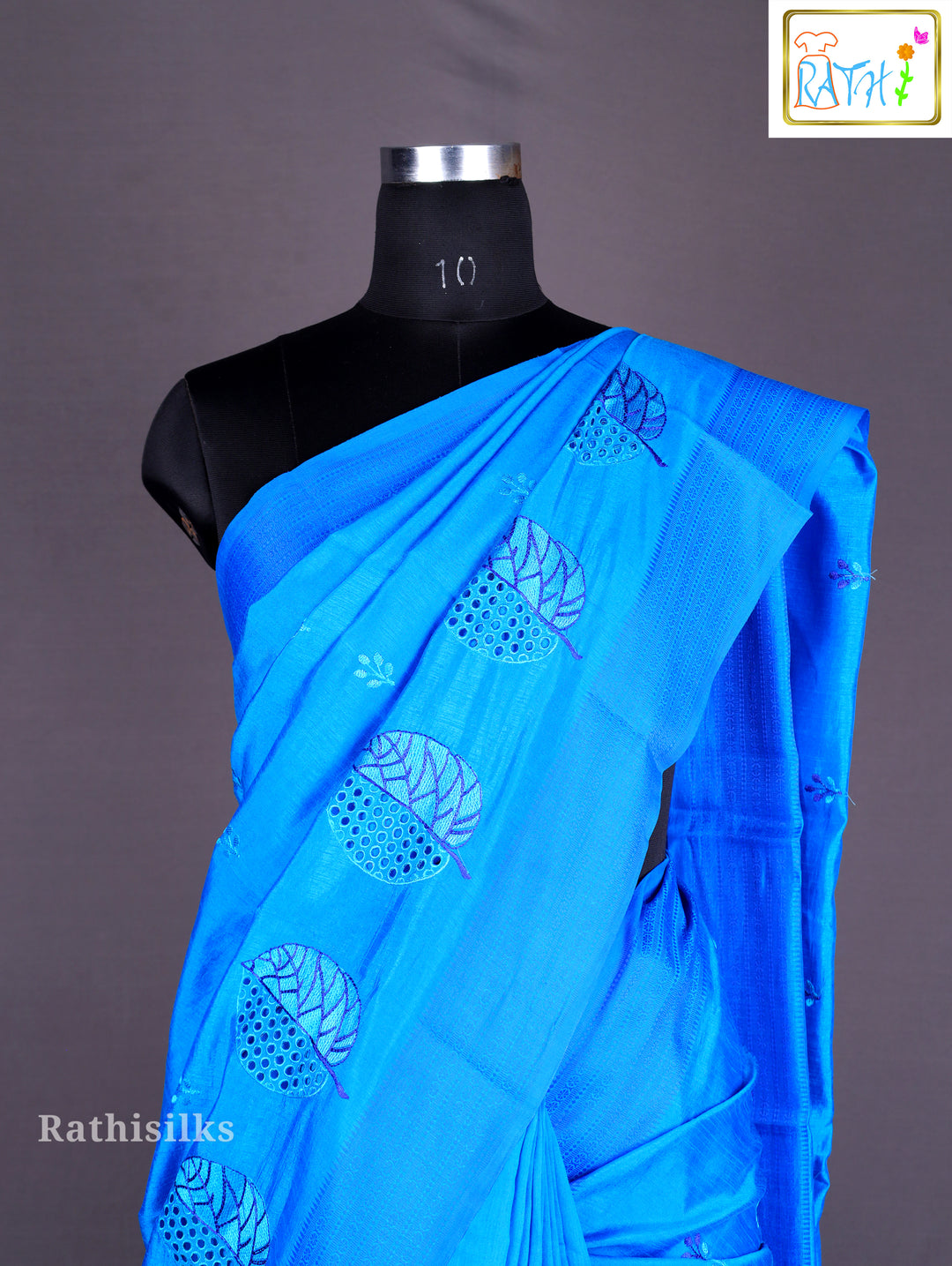 Vibrant Blue Monochromatic Saree