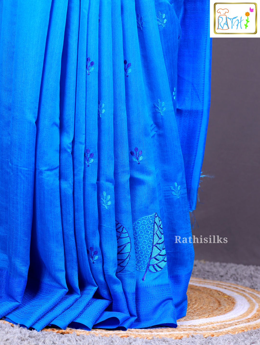 Vibrant Blue Monochromatic Saree
