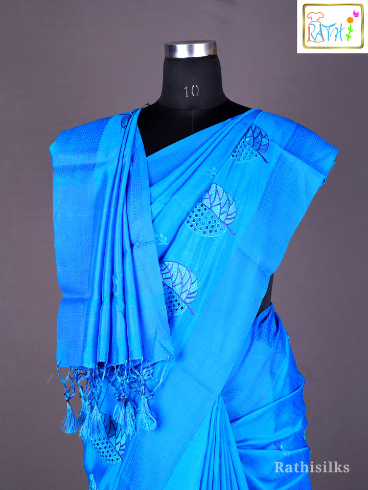Vibrant Blue Monochromatic Saree