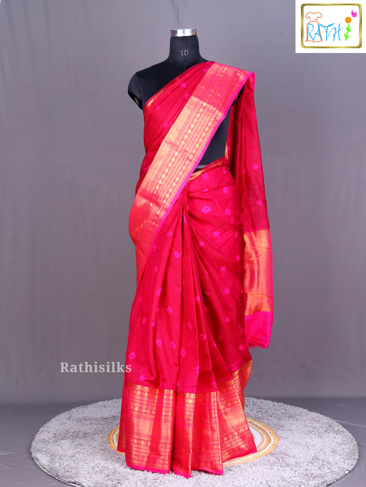 Festive Saree in Bright Pink
