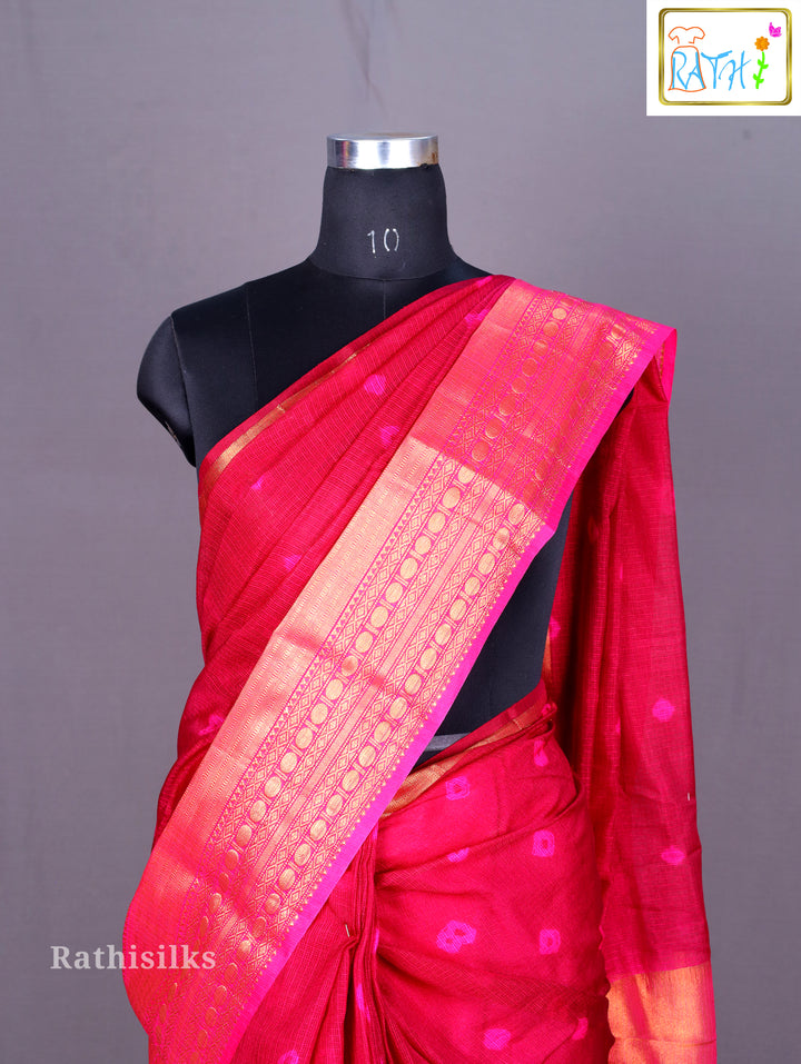 Festive Saree in Bright Pink